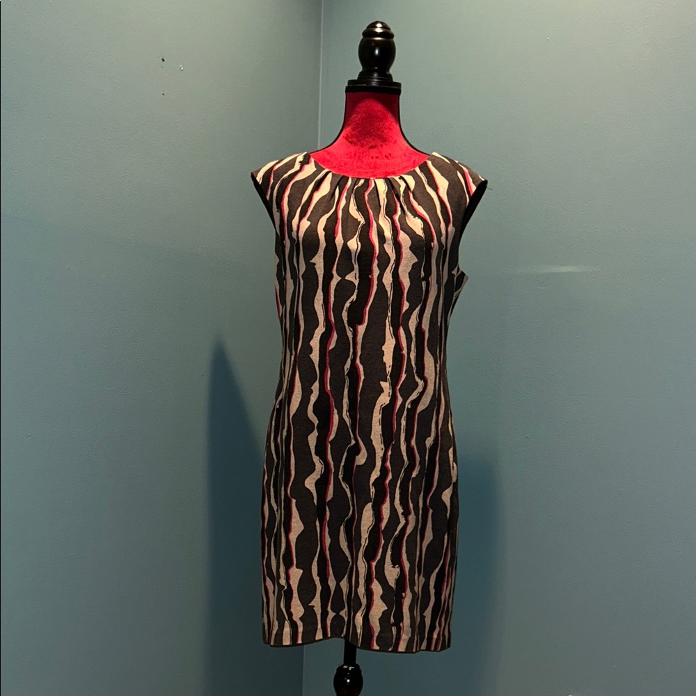 Vintage Trina Turk Black and Tan Patterned Dress Size 8